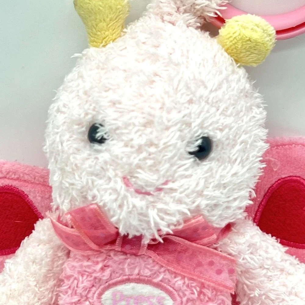 Carter's Fluffy Friends Musical‎ Pink Butterfly Light Up Cheeks Crinkle Wings